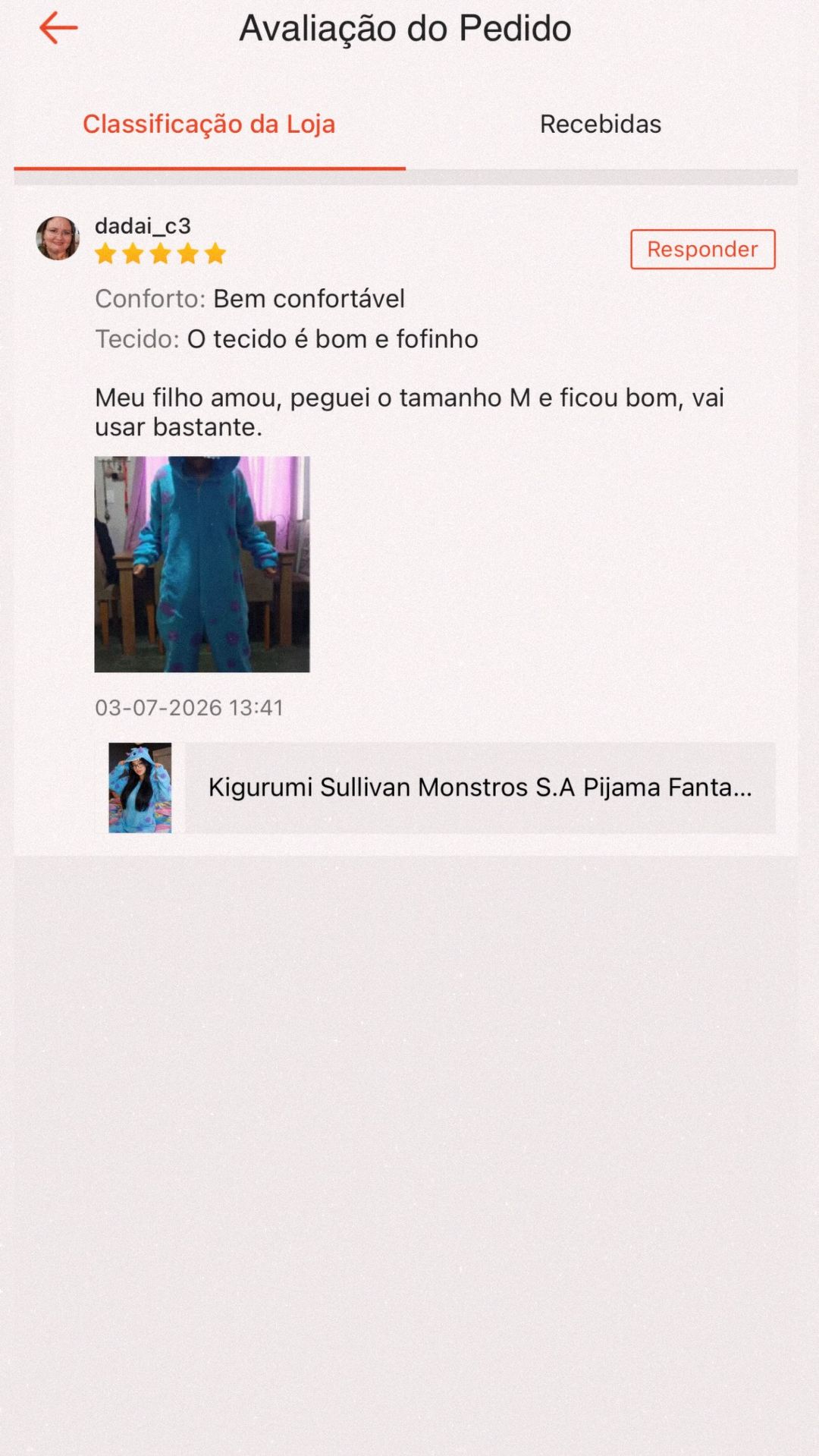 Cliente Kigukidz com pijama kigurumi — foto 28