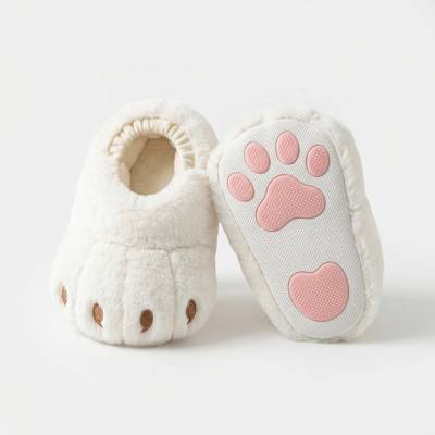 Pantufa Patinha de Gatinho Creme