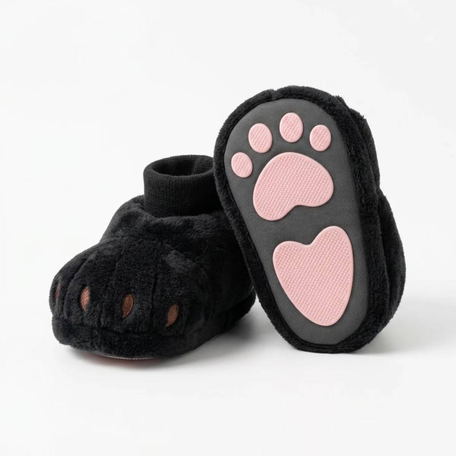 Pantufa Patinha de Gatinho Preta